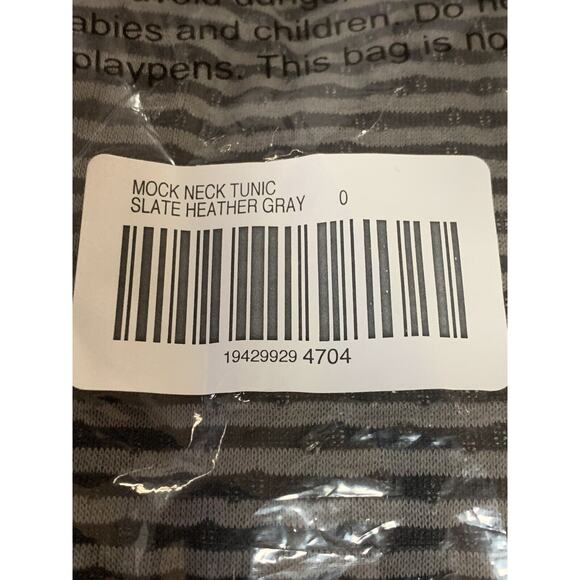 CHICO'S ZENERGY NEW $60 Striped‎ Mock Neck Tunic Slate Heather Gray 0 / Small - Picture 3 of 3